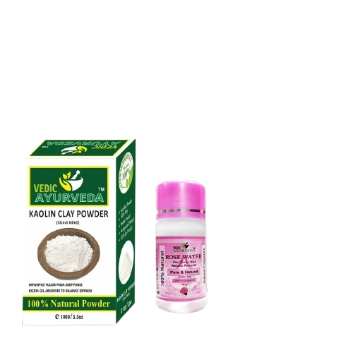 Kaolin Clay Powder Face Pack with Free Rose water (60 ml)